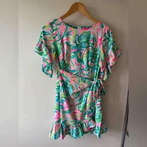 Lilly Pulitzer Neon Pink & Teal Swirl Dress
